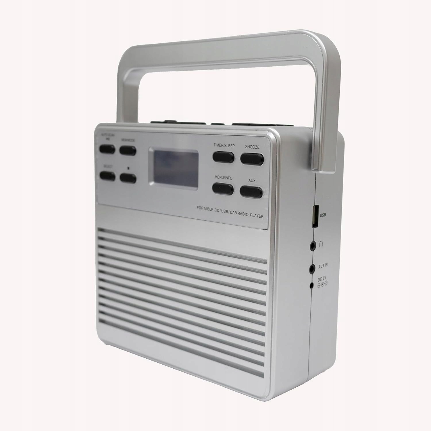 Přenosný CD MP3 přehrávač, rádio Dab Fm s vestavěným stereo reproduktorem