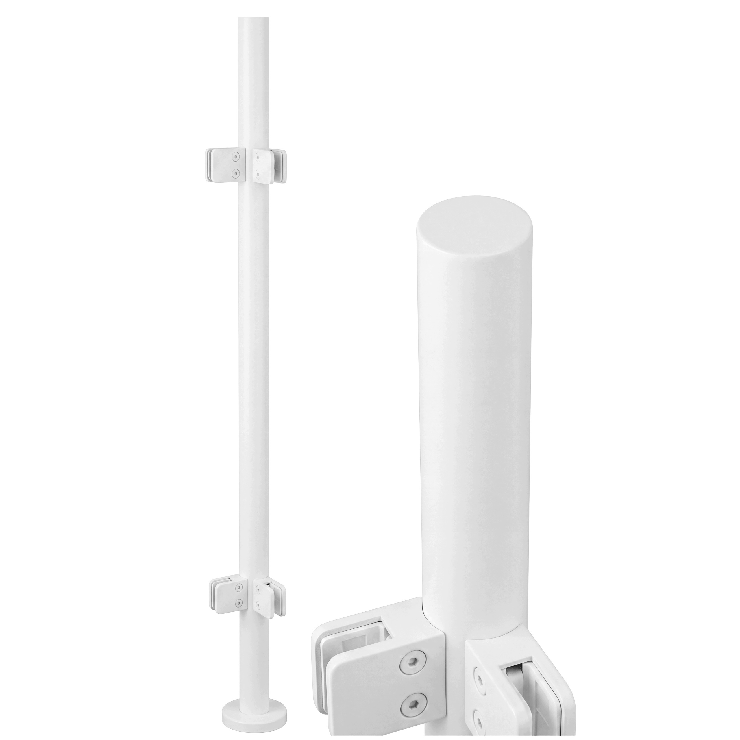 Rohový Sloupek 100 cm pro skleněné zábradlí 42 mm Bílý Loft