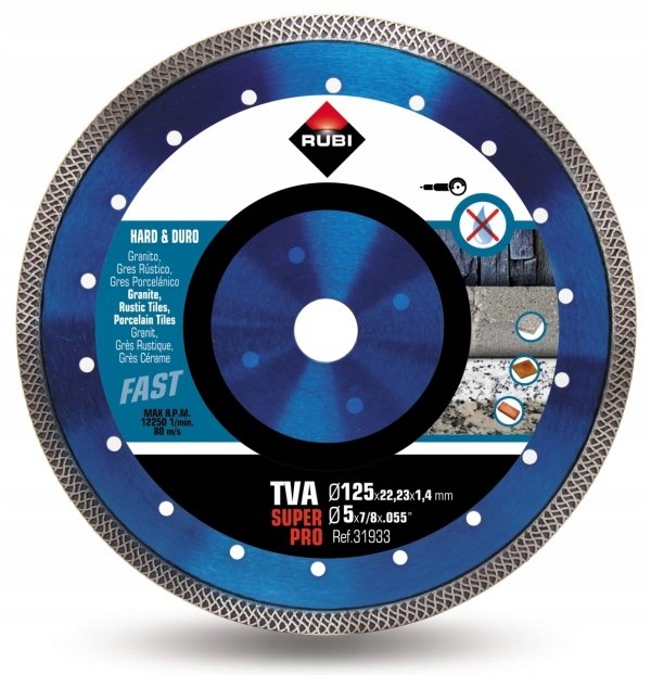 

Tarcza diamentowa do gresu Tva 125 Superpro Rubi
