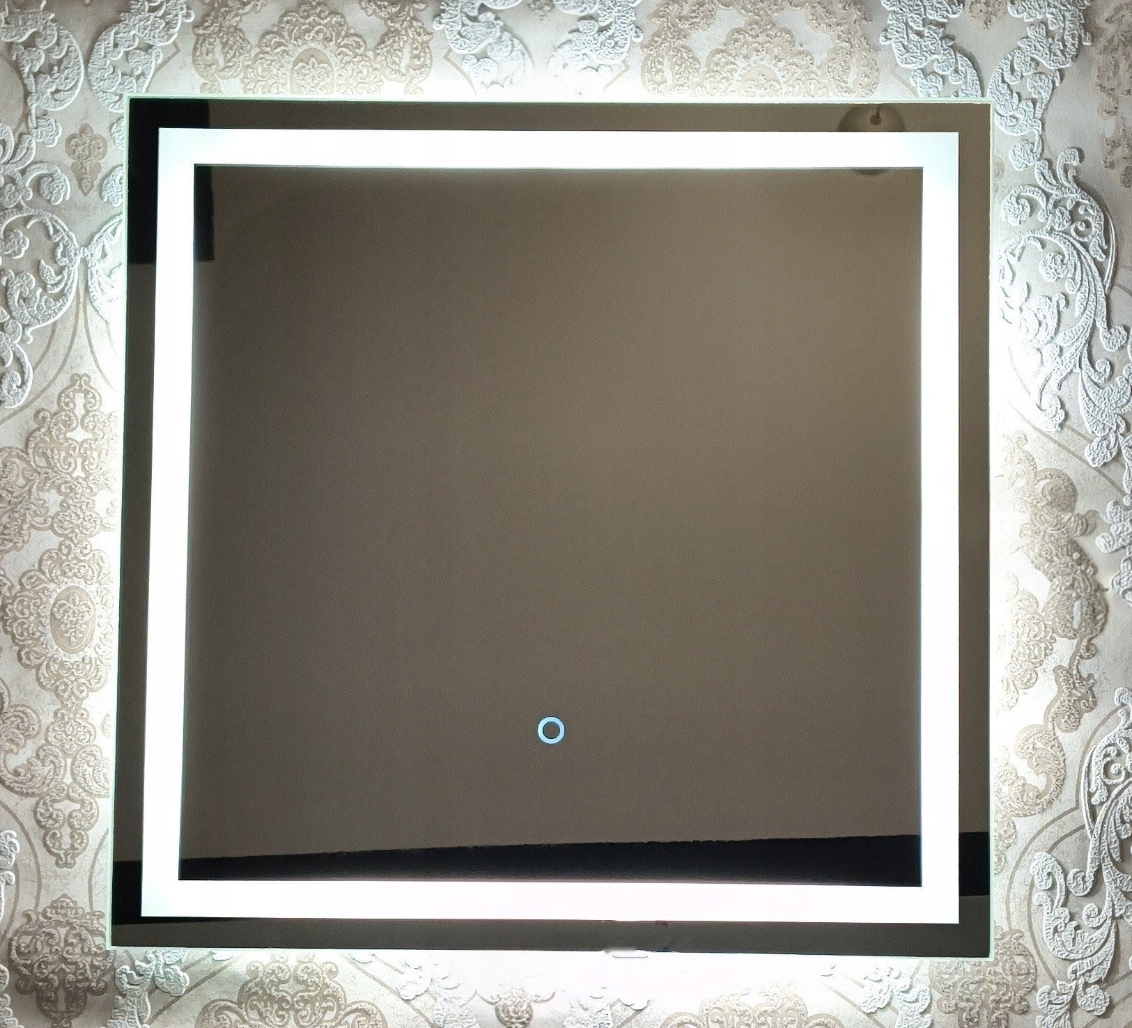 Zrcadlo Led 70x70 cm s Dotykovým Ovládáním do Koupelny, Obývacího Pokoje, Předsíně, Funkce Stmívání