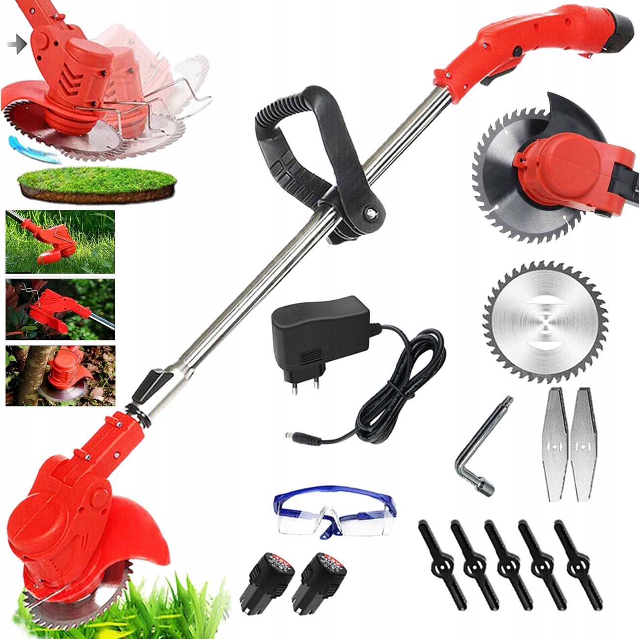 Elektrická akumulátorová Křovinořez pro odplevelování o výkonu 650 W+2 Ah