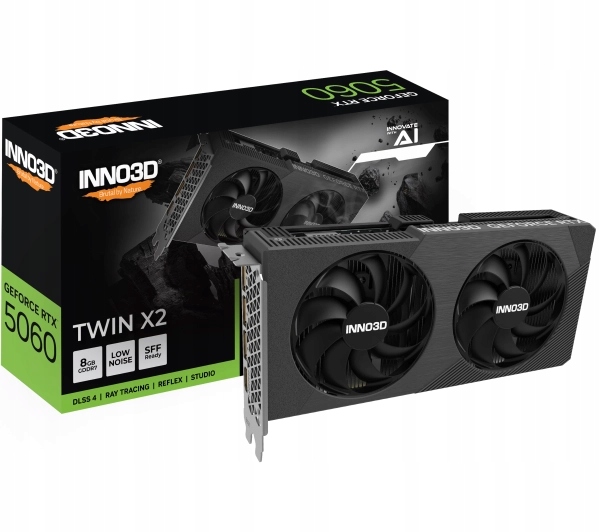 Karta graficzna NVIDIA Inno3D GeForce RTX 5060 Twin X2 8GB GDDR7 DLSS4