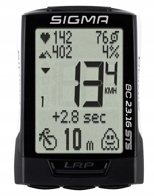 Sigma Sport Bc 23.16STS White komputer rowerowy max wydajność licznik Wyprz
