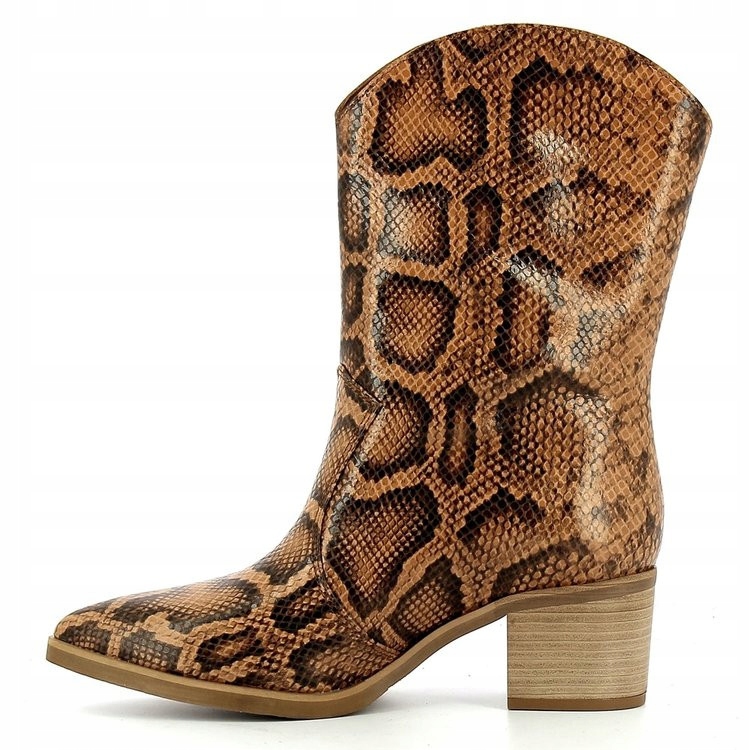 CARINII B5539 KOWBOJKI SZTYBLETY SKÓRA WĄŻ RUDE EAN (GTIN) 5902632727247