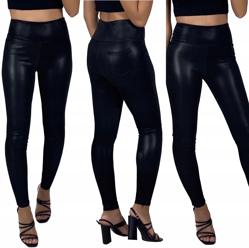 LEGINSY LATEX RURKI SKÓRZANE SPODNIE GETRY LATEKS Stan (wysokość w pasie) wysoki