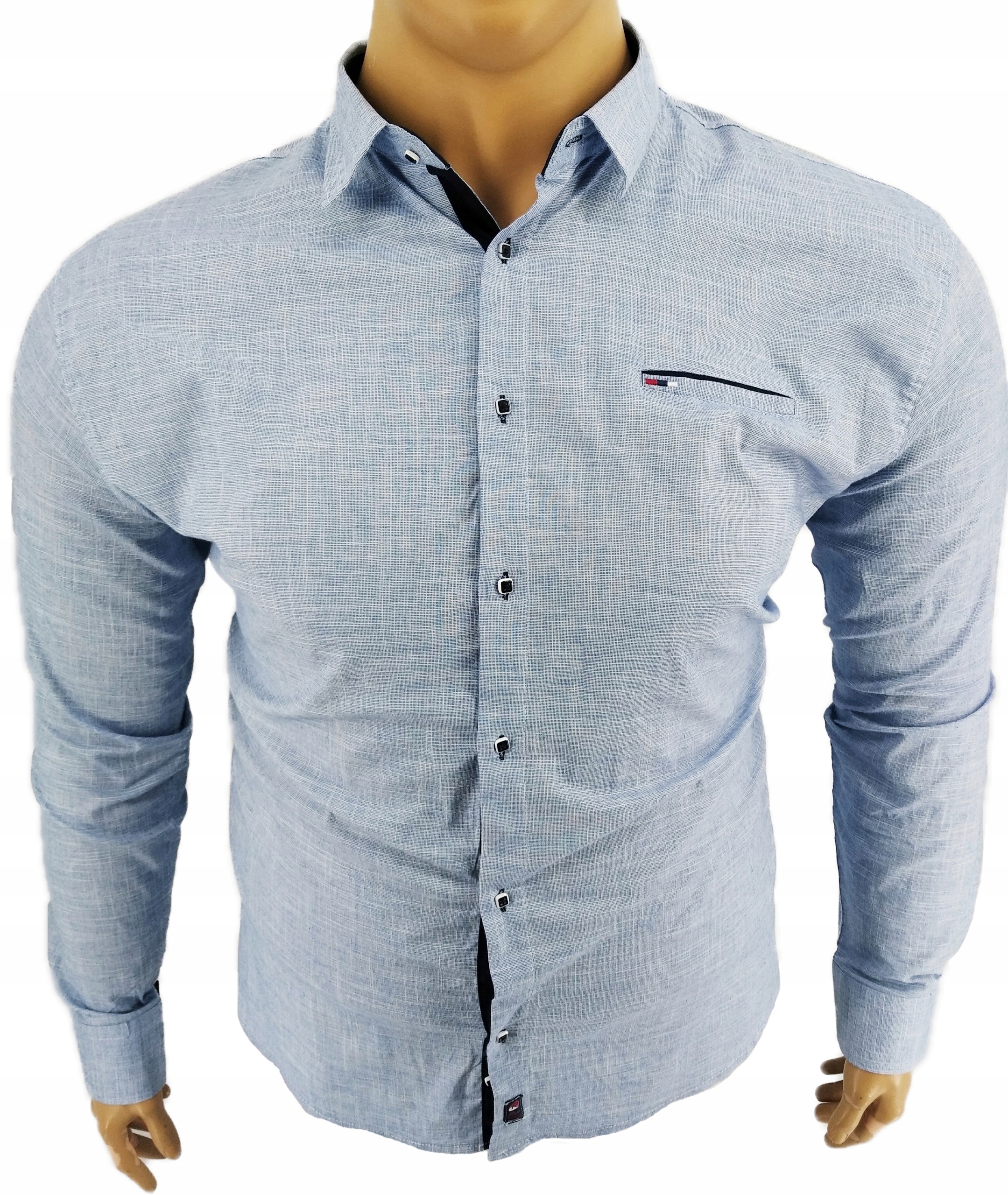 KOSZULA MĘSKA DUŻA BŁĘKITNA SIGN 015 BIG 6XL