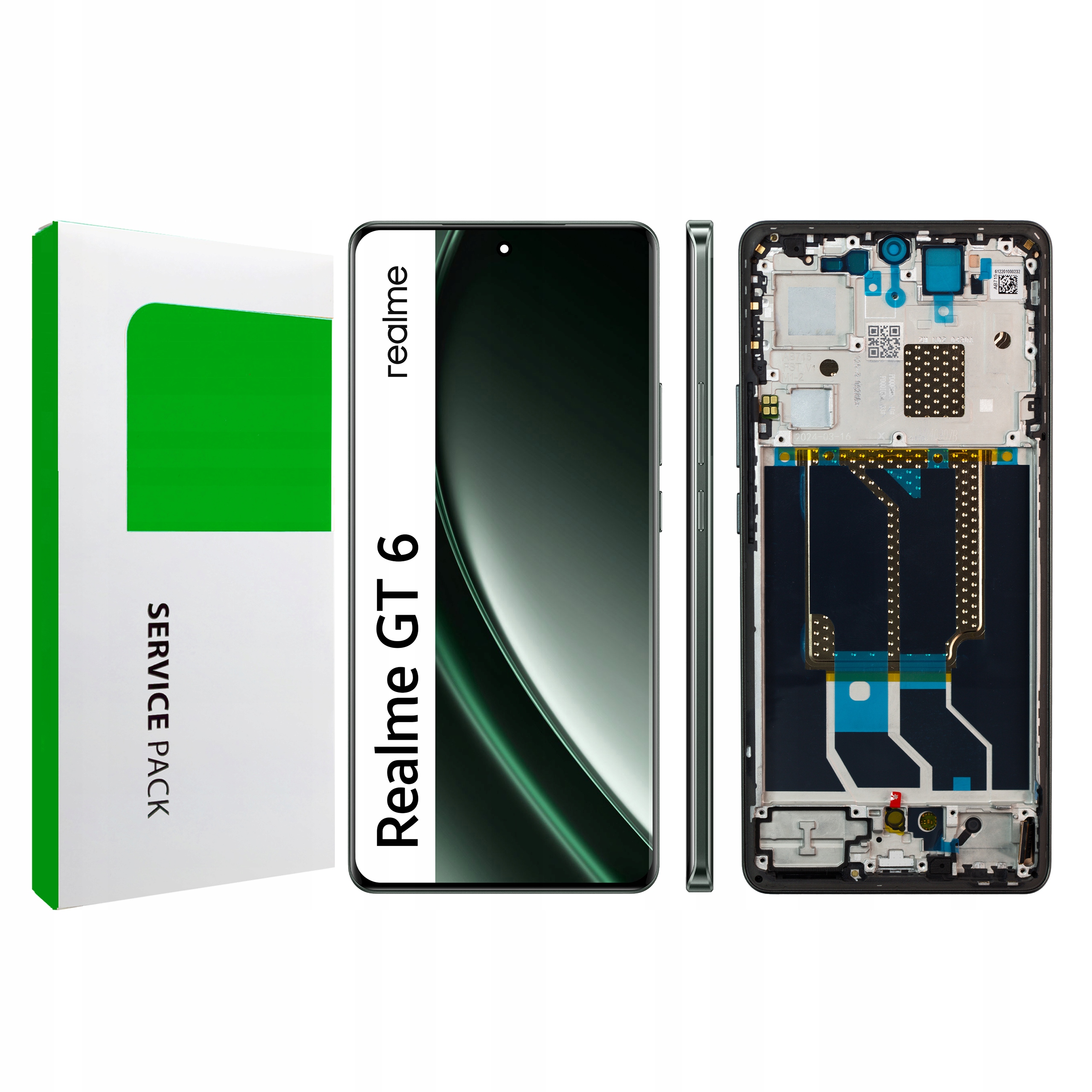 Displej s rámčekom pre Realme GT6 Originál Zila LCD panel Razor Green