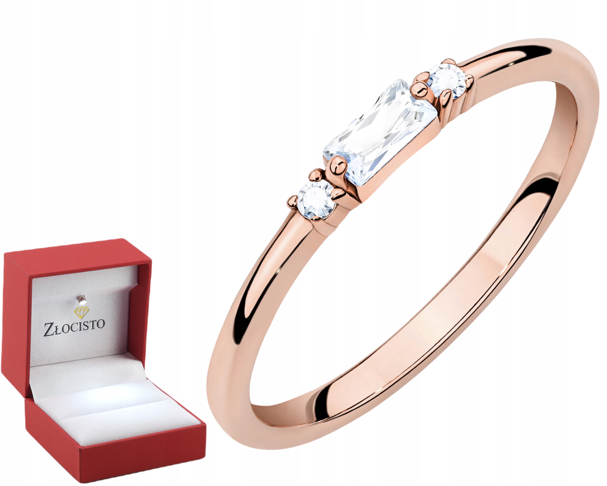 Zásnubní prsten z růžového zlata s diamanty, Dárek Gravírování