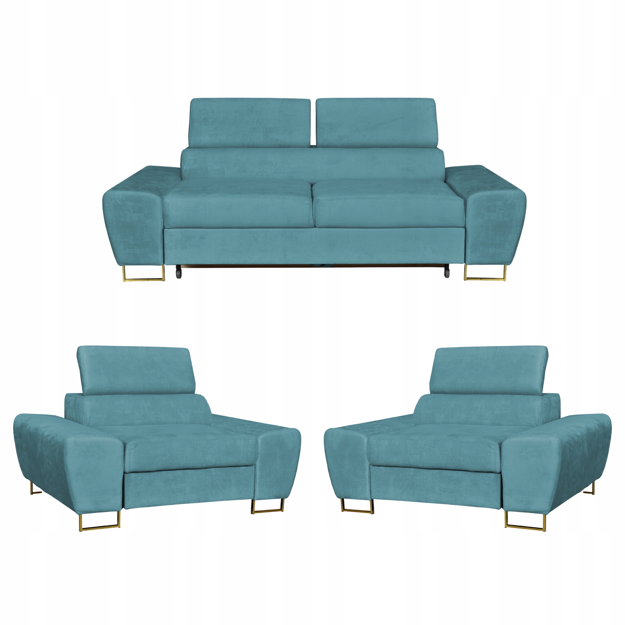 Sada sedacího nábytku Bosso Sofa 2os křesla modrá Family Meble