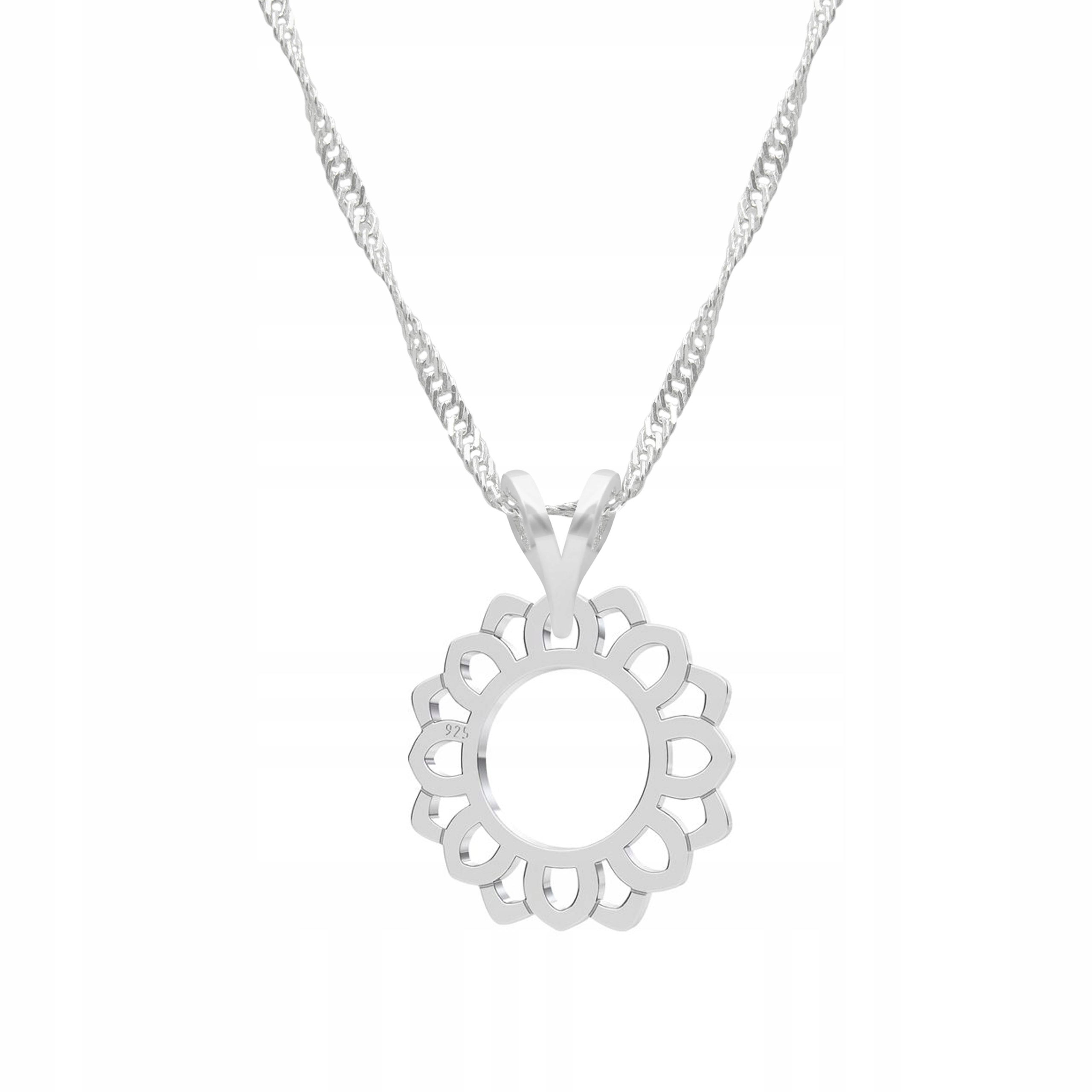 Stříbrný řetízek náhrdelník 925 Růže Květina