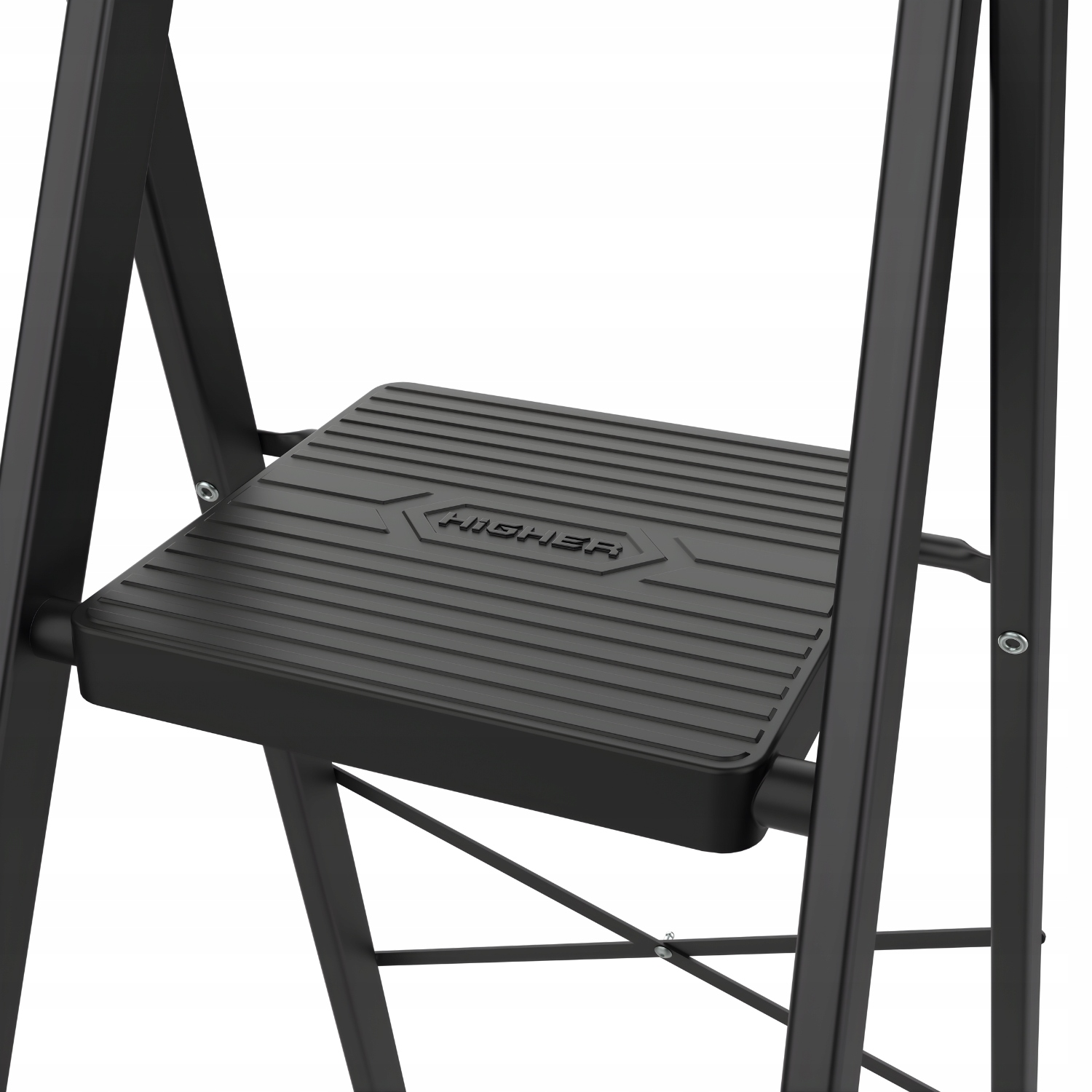 Drabina aluminiowa stalowa domowa HIGHER 7 stopni 150 kg MOCNA — 15