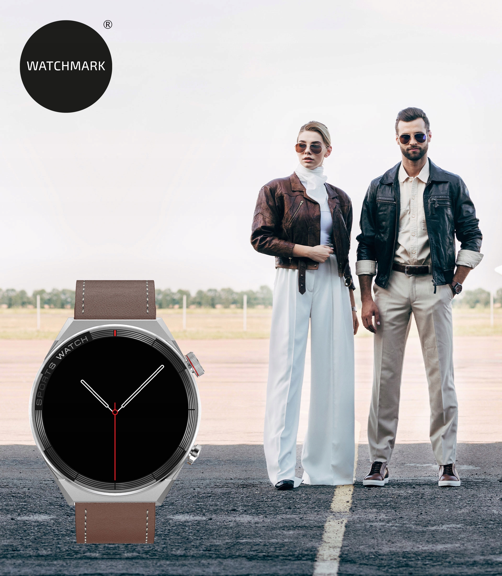 Smartwatch brązowy skórzany elegancki Watchmark Rodzaj smartwatch