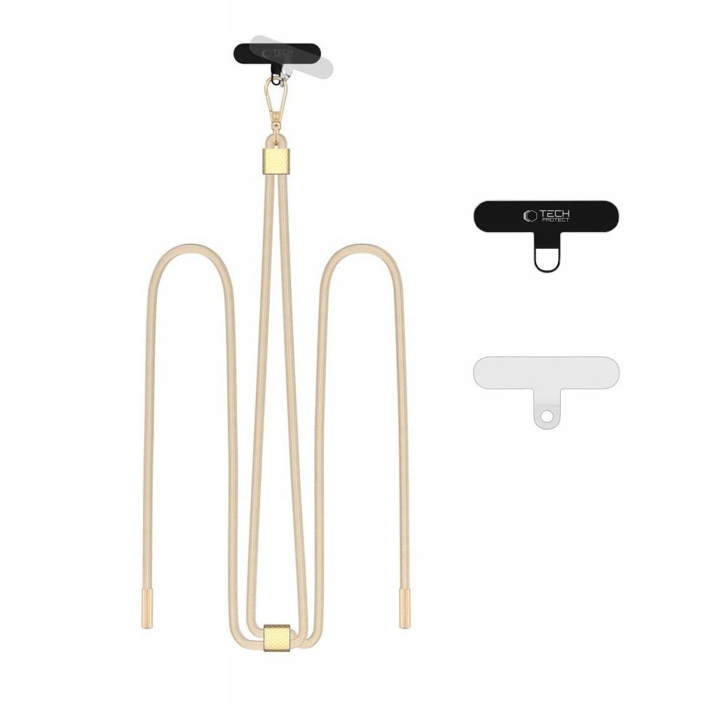 Tech-protect C2S Rope Crossbody Strap Do Telefonów Beige Gold
