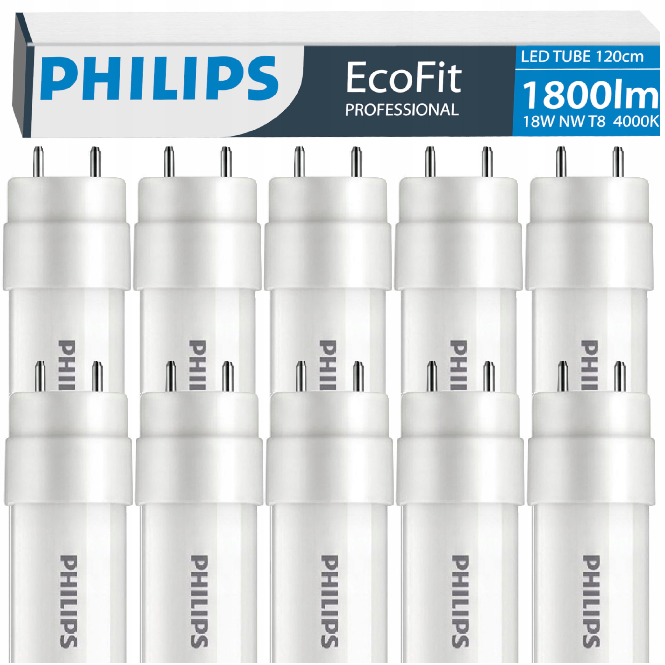 Philips Led žárovka Tuba 120 cm 17,5 W 36 W 1800 lm 4000 K Sada EcoFit 10 x