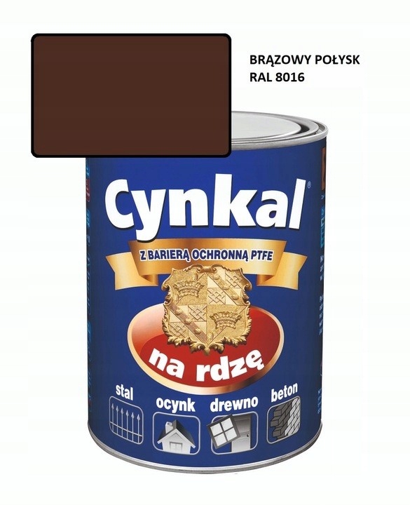 Farba uniwersalna Cynkal 2,5L Brązowy Połysk 8016