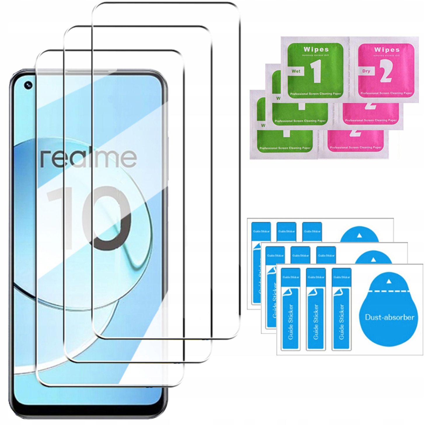 

3x Szkło Hartowane 9H Szybka do Realme 10 4G