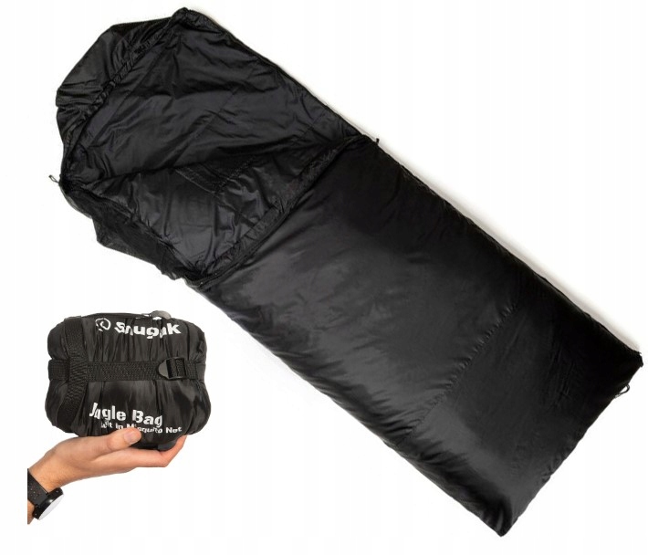 Snugpak Śpiwór Jungle Bag od 2°C do 7°C Moskitiera Lekki Letni Black