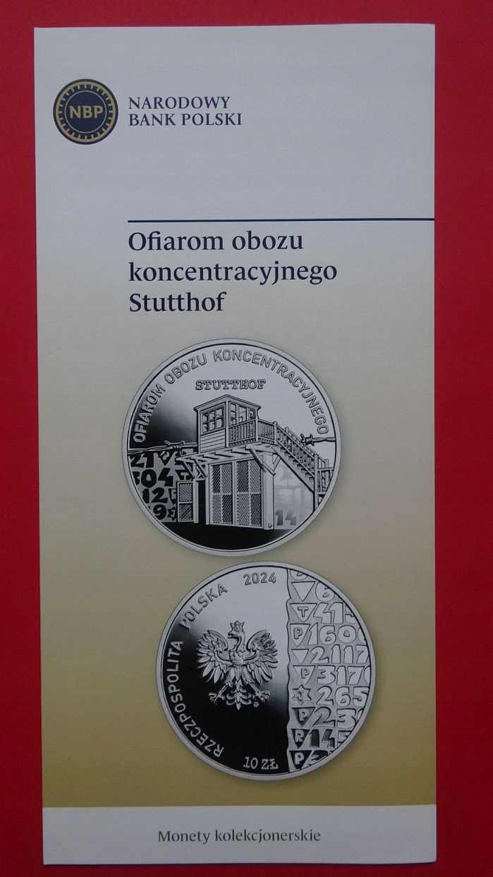 Folder 10 zł 2024,OFIAROM OBOZU STUTTHOF,stan I