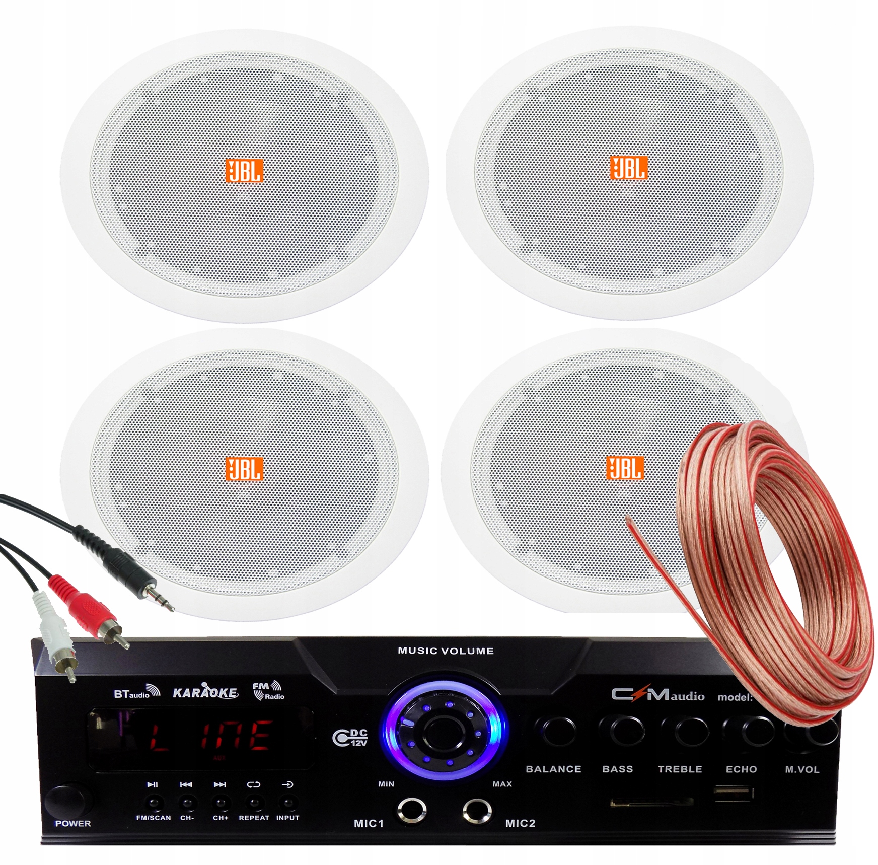 4X Głośniki Sufitowe Jbl Wzmacniacz Bluetooth