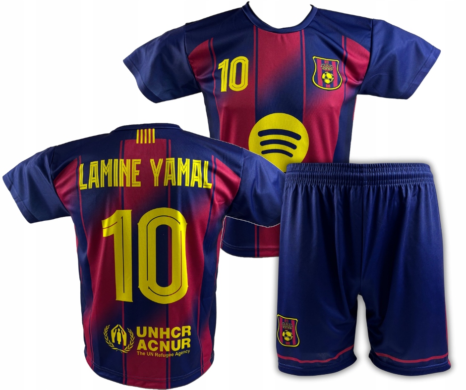 KOMPLET PIŁKARSKI YAMAL FC BARCELONA KOSZULKA I SPODENKI CM