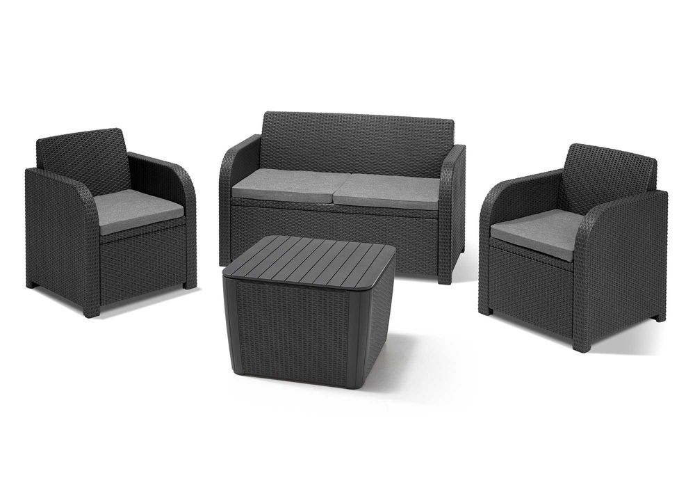 Sada záhradného nábytku pre 4 osoby na terasu Grey