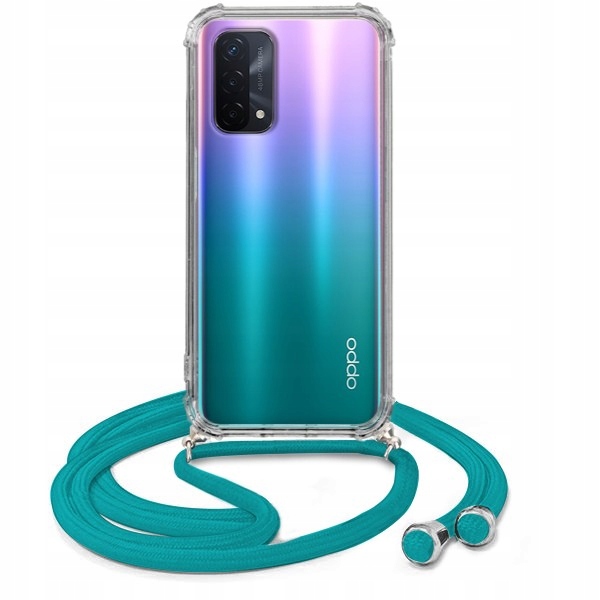 

Etui Crossbody do Oppo A74 5G Turkus Sznurek Case