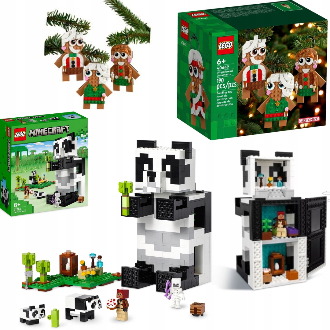 ŚWIĄTECZNY ZESTAW LEGO MINECRAFT 21245 + LEGO 40642 PIERNIKOWE OZDOBY
