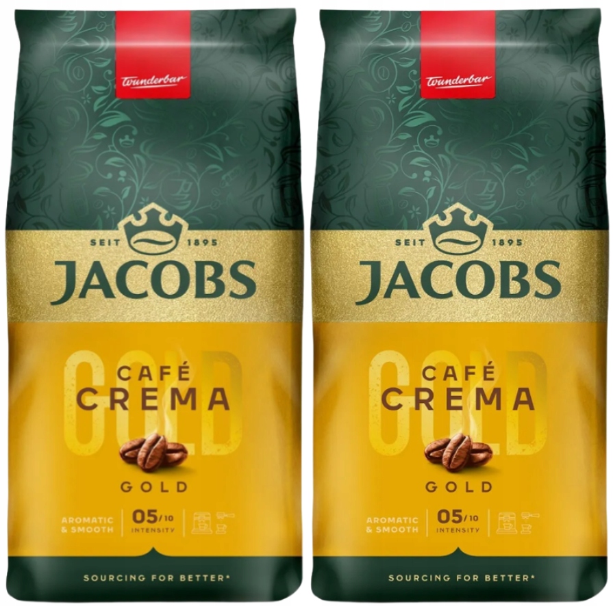 Levně Jacobs Cafe Crema Gold káva káva 2x1 kg