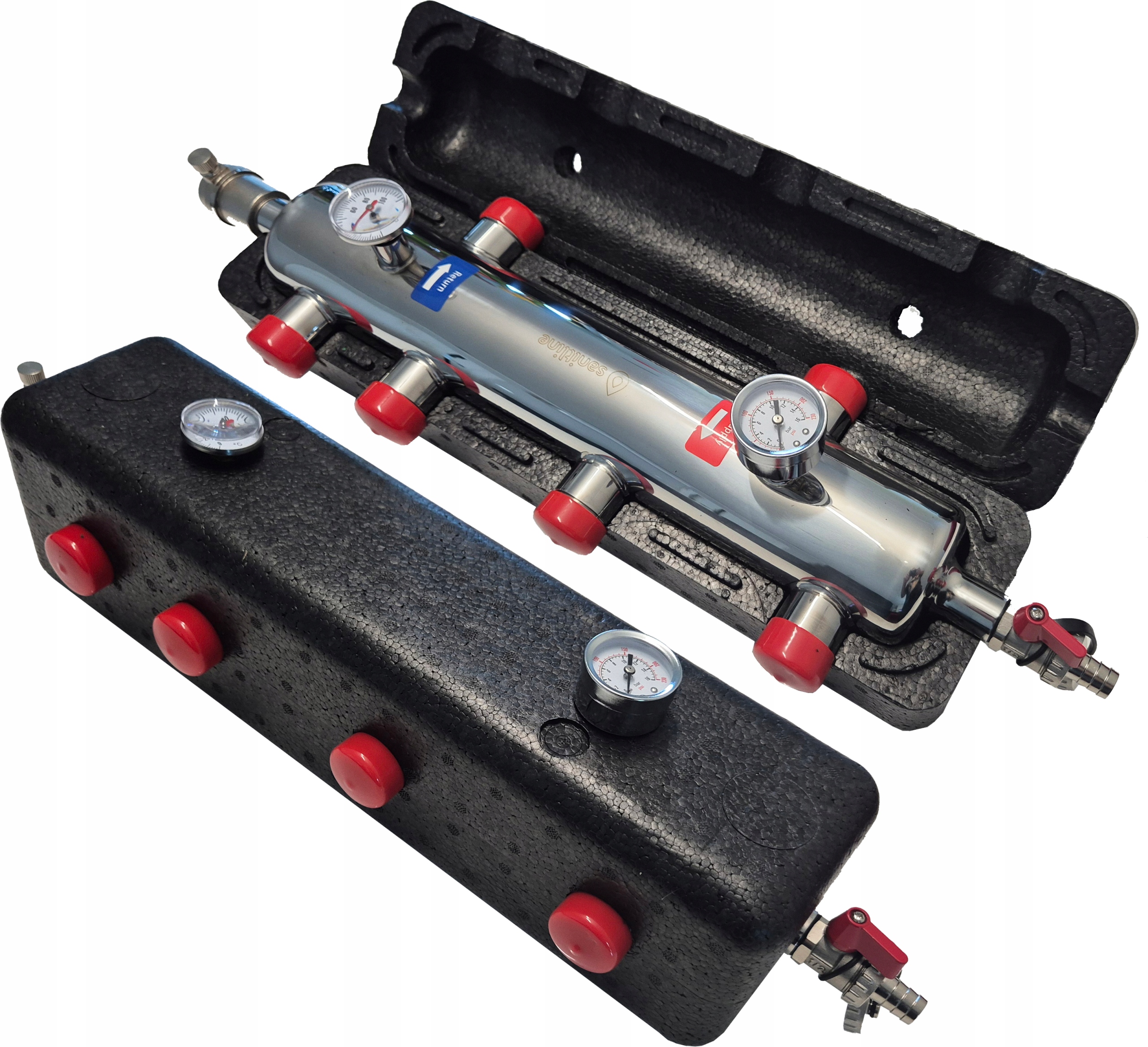 Hydraulická Spojka Pre Co 3 Obehy 6x 1" 70 kW Ventily Izo Term Mano