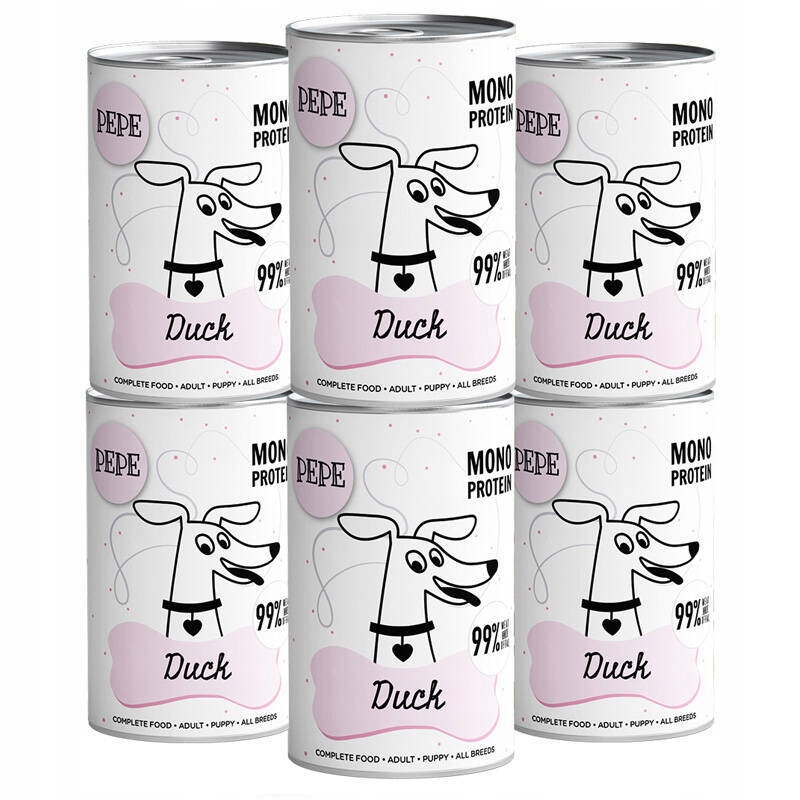 Levně Paka Zvířátka Pepe Mono Protein Kachna Balení 6 Kusů York Shih Tzu Maltézský