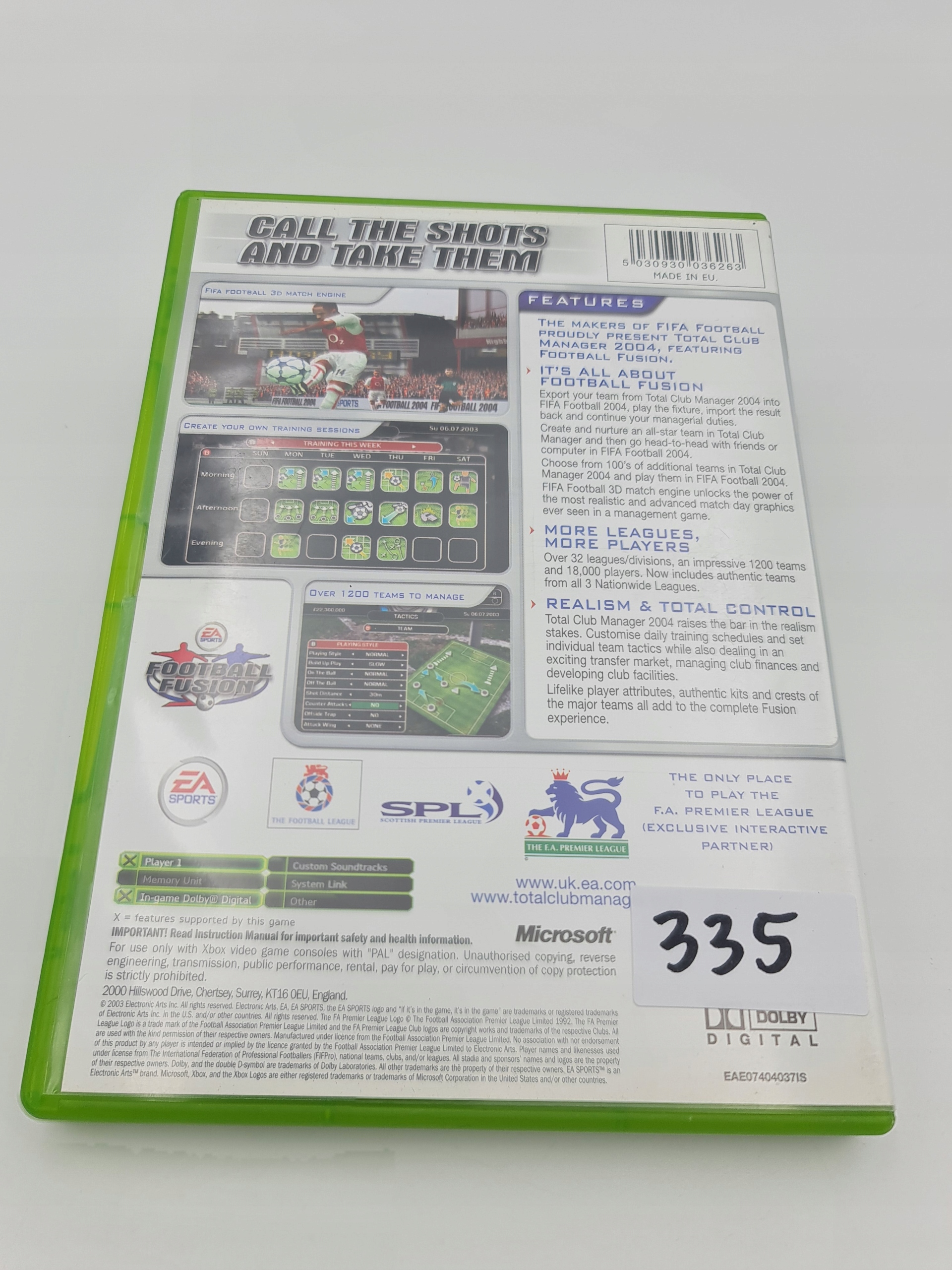 XBOX TOTAL CLUB MANAGER 2004 Platforma Xbox