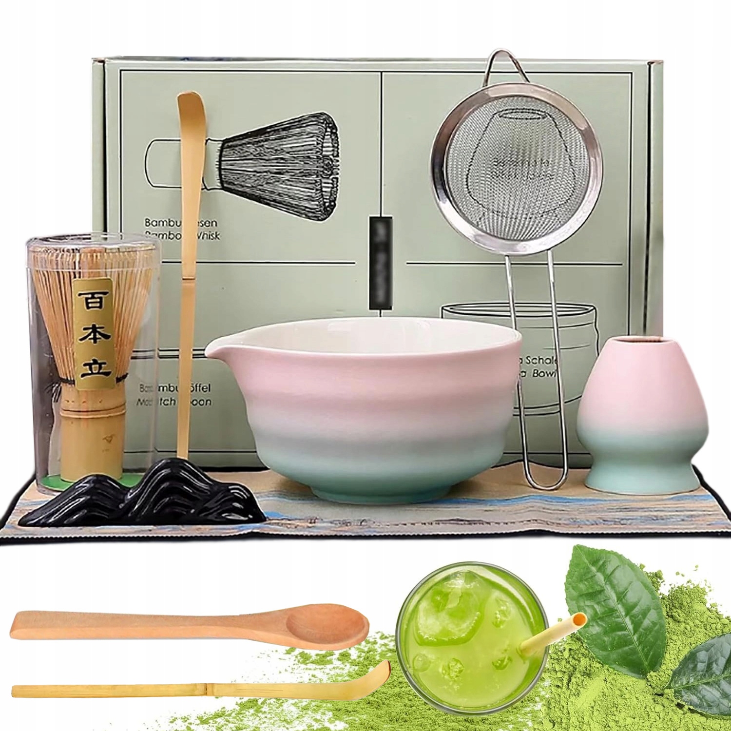 Bambusowy Zestaw Prezentowy Do Herbaty Matchy Chashaku 8 Szt