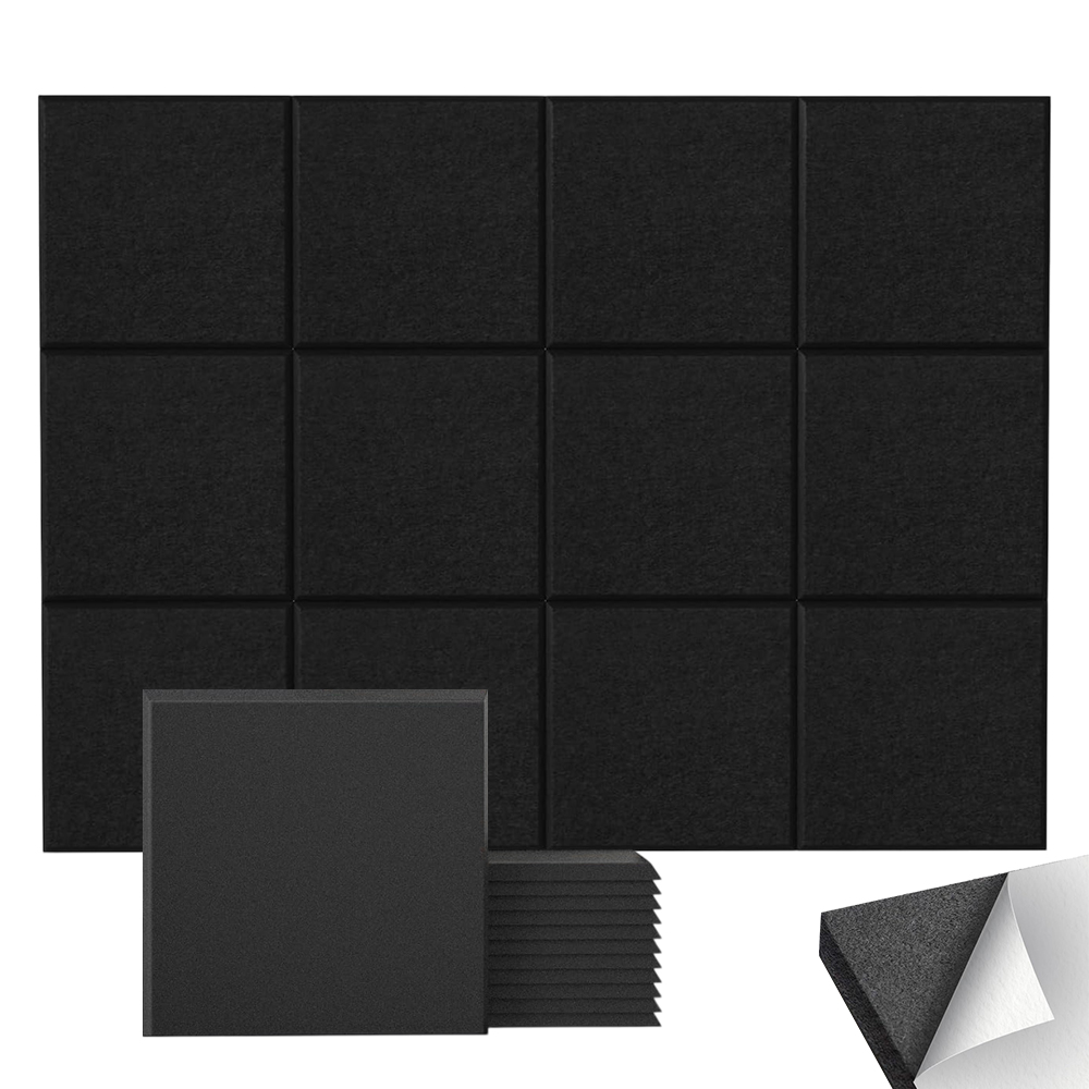 Panely Z Akustické Pěny 24 Kusů 30x30x0.9 CM Nrc 0.95 100% Polyester