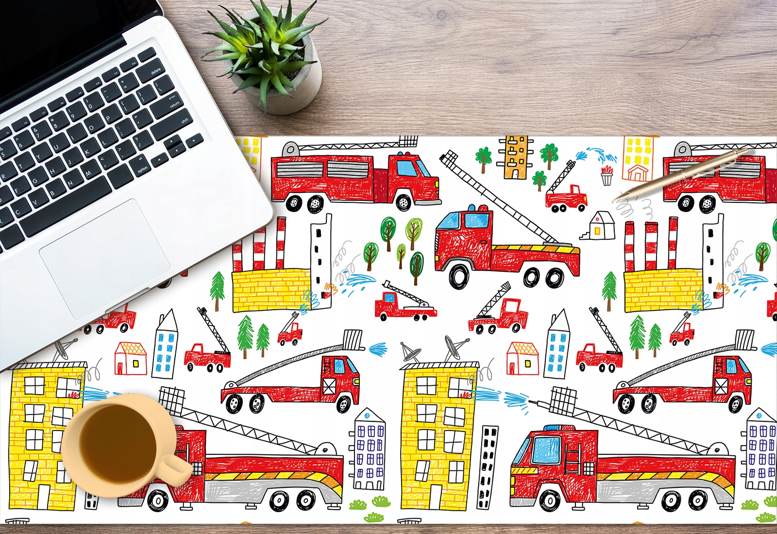 MATA na biurko MALM IKEA 140x65 dla chłopca straż Marka matoMAT