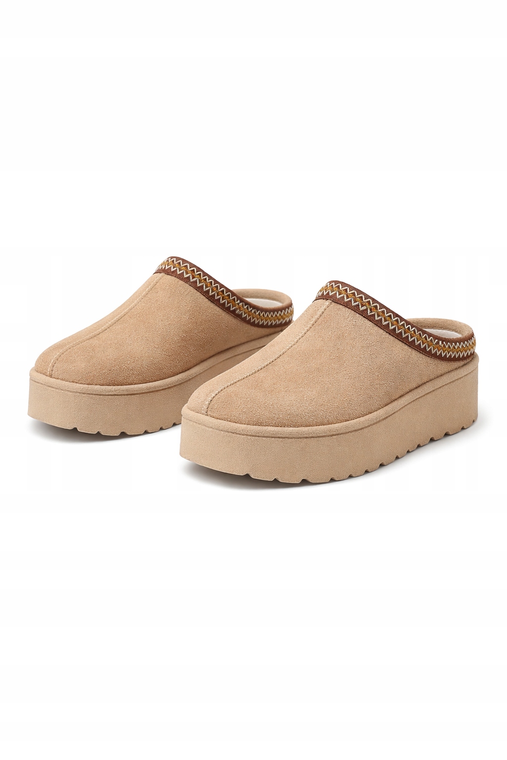 Béžové Sněhule Z Tkaniny S Ozdobným Pruhem 38 1I3A