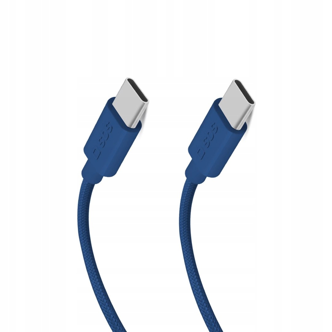 Kabel Sbs Tecabletissuetccb Usb-c Usb-c 1,5m 60W w oplocie niebieski