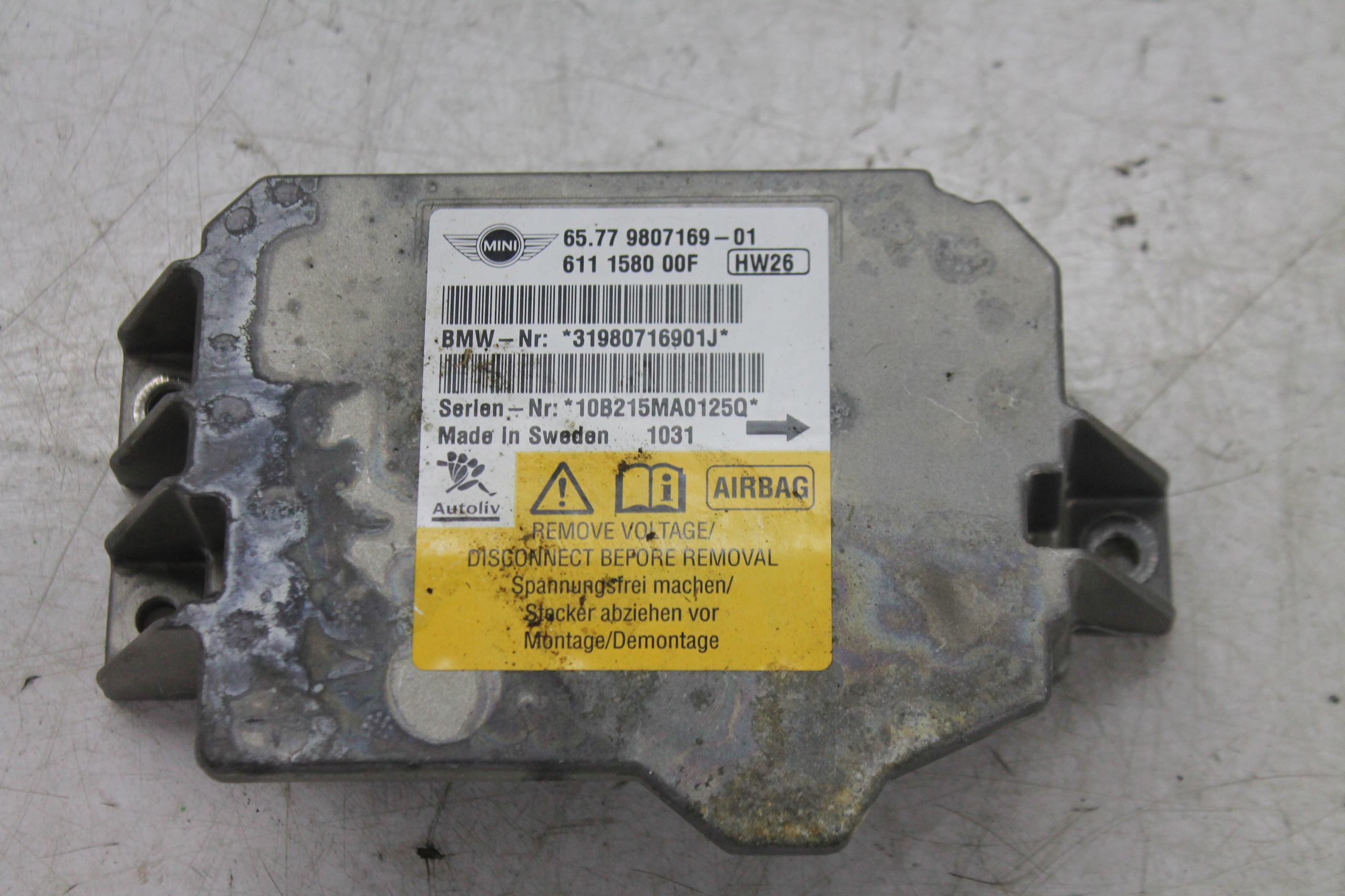 modulo SENSOR airbag 9807169 MINI R55 R56 07-14