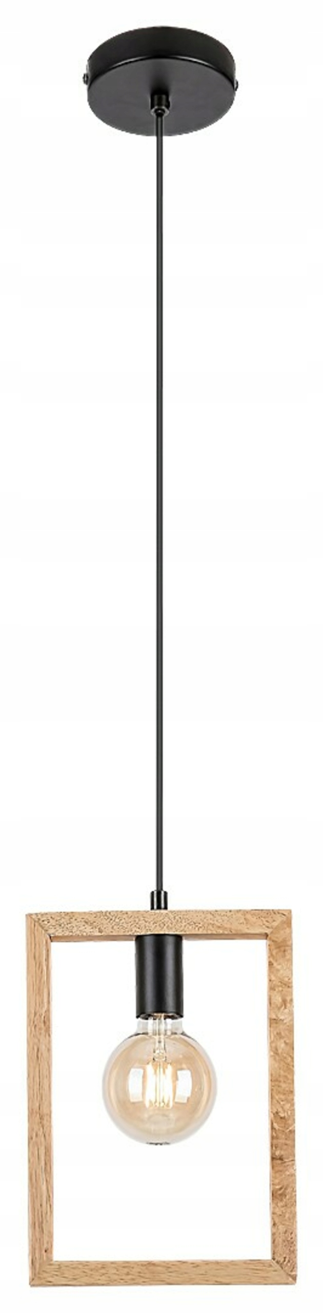 Rabalux Indigo závesné svietidlo E27, čierne s bukovým drevom, 40W