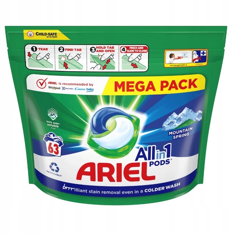 

Ariel All in 1 Mountain Spring kapsułki prania 63