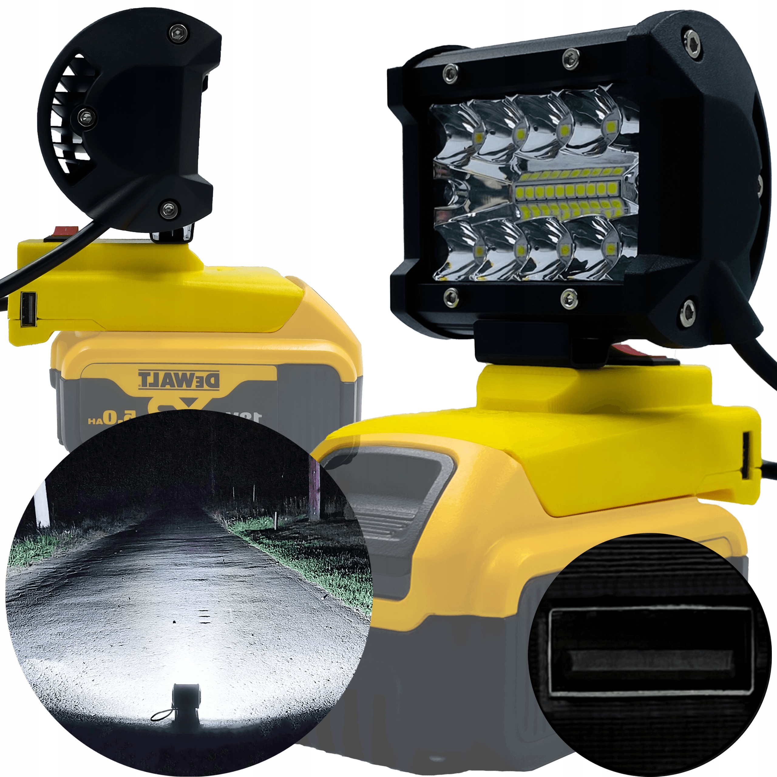 Lampa Pro Dewalt 18V Halogen Pracovní Led Max +usb