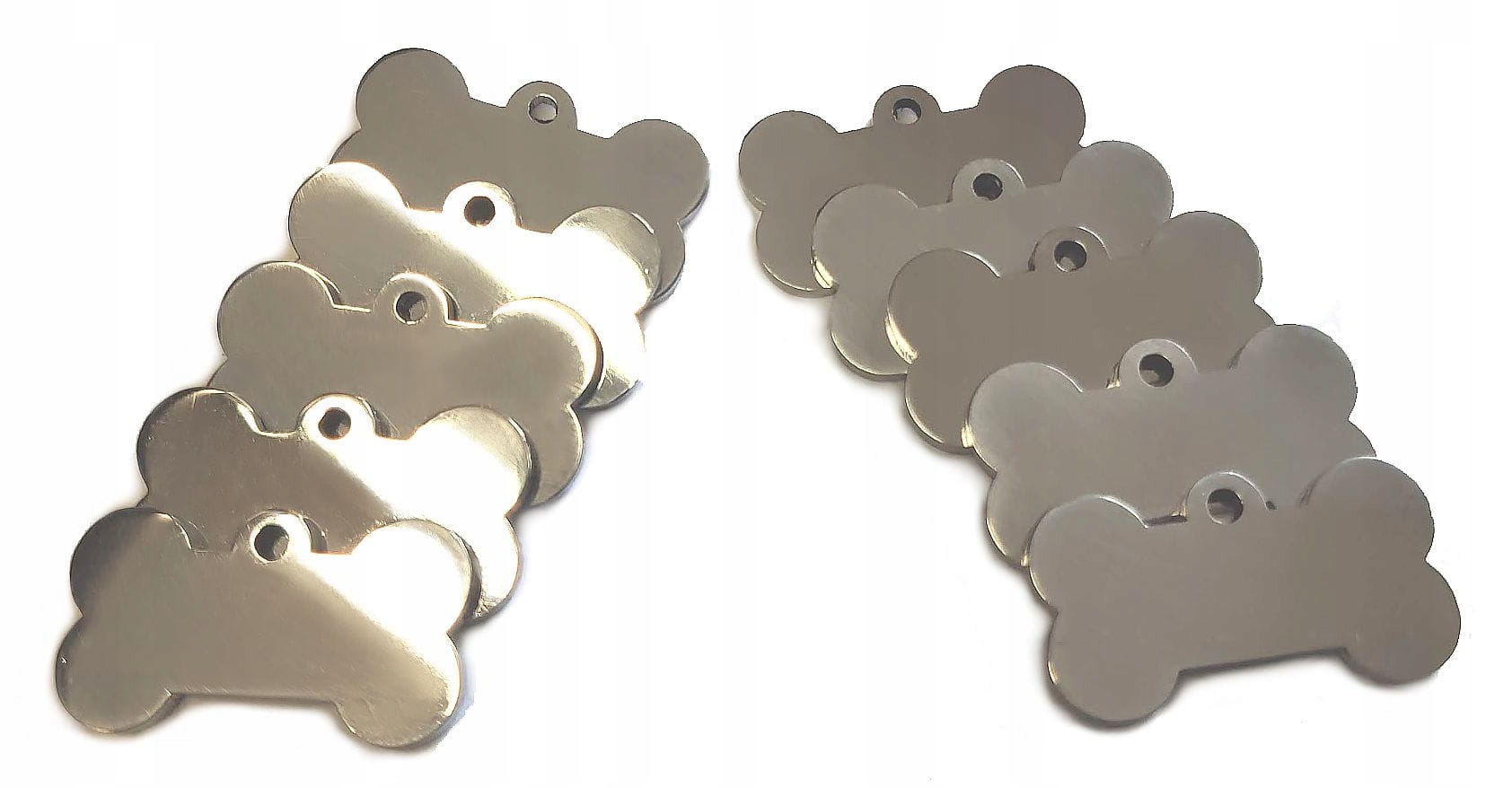 

Identyfikator metalowy kość, czysty- 10szt, 30mm