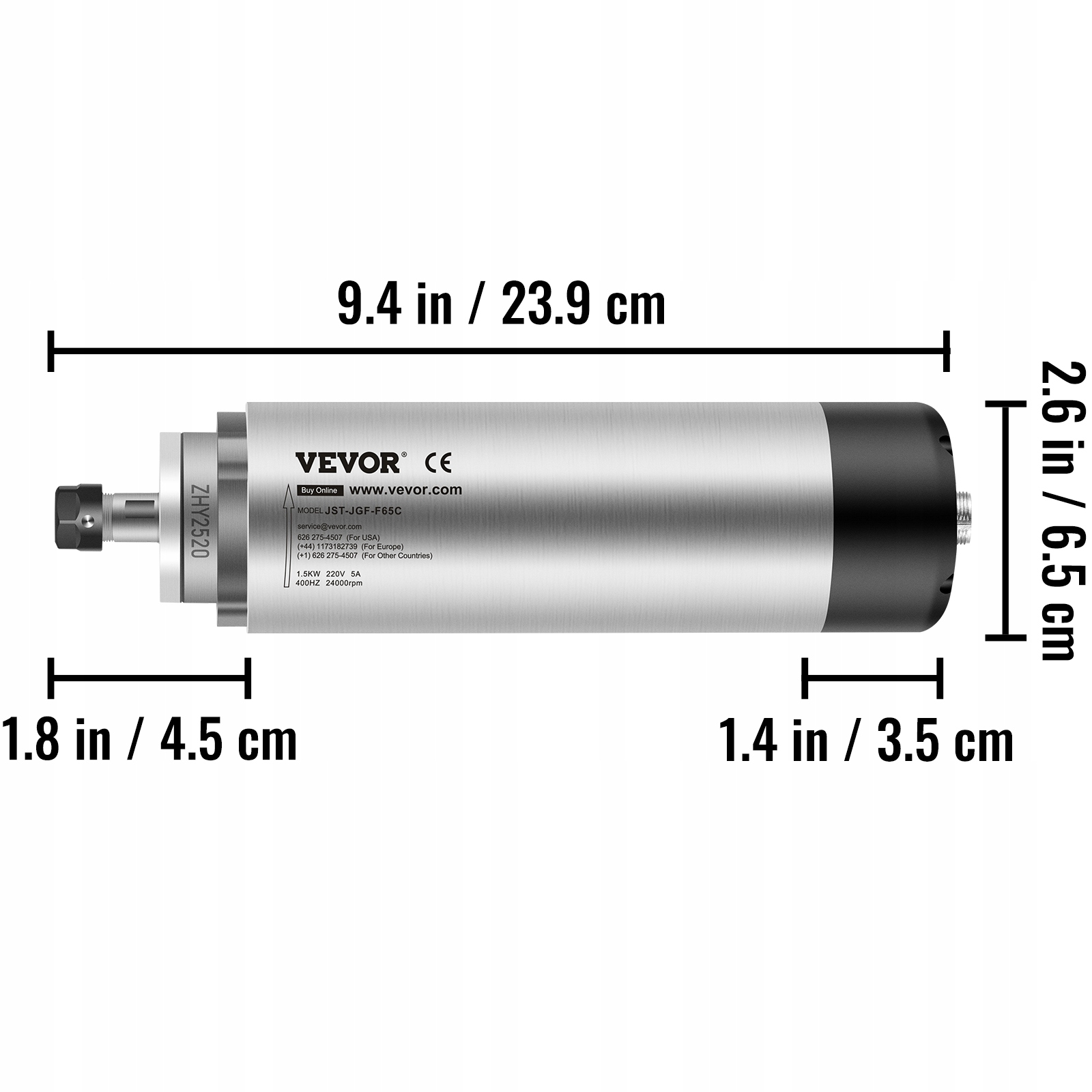 Wrzeciono Elektryczne Chłodzone Powietrzem 1.5KW Marka Vevor