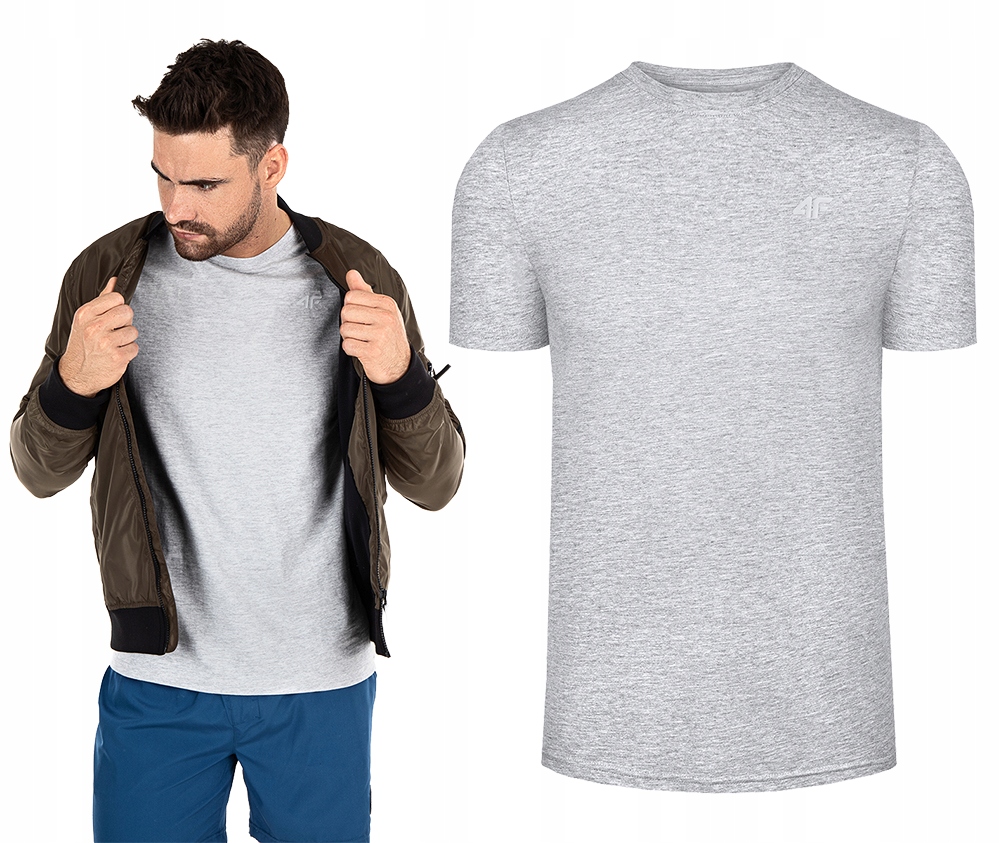KOSZULKA MĘSKA 4F T-SHIRT BAWEŁNIANY SPORTOWY Model 4FSS23TTSHM536