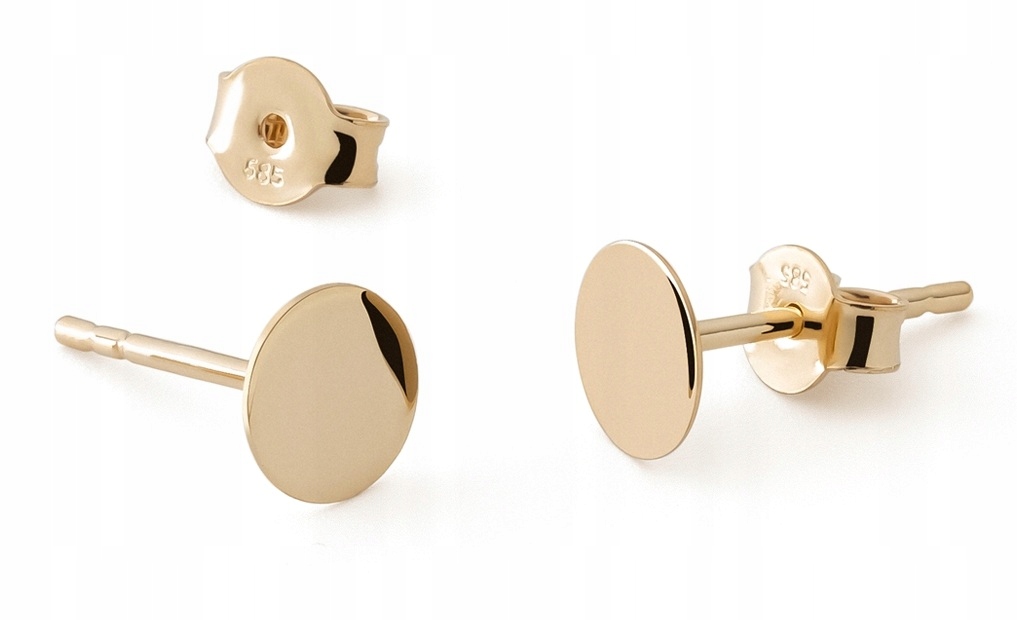 Zlaté Náušnice Celebritky Plíšky, Gravírování, Au 585 Giorre