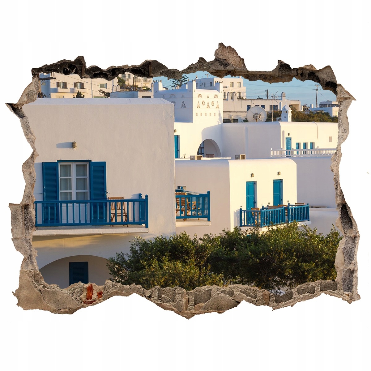 

Fototapeta dziura na ścianę 3d Mykonos Grecja