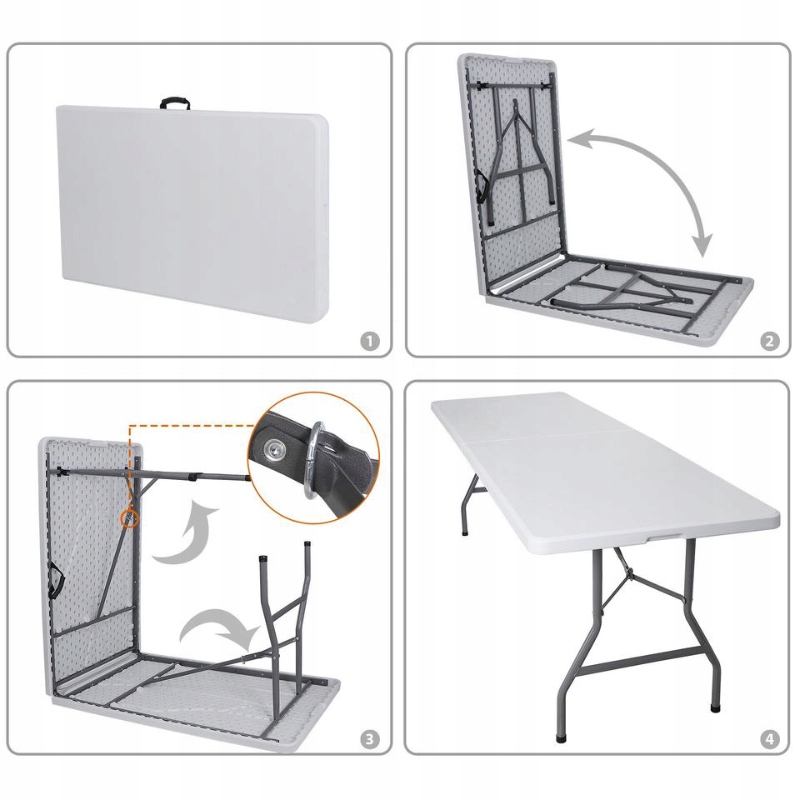 STÓŁ CATERINGOWY SKŁADANY OGRODOWY BANKIETOWY Szerokość mebla 180 cm