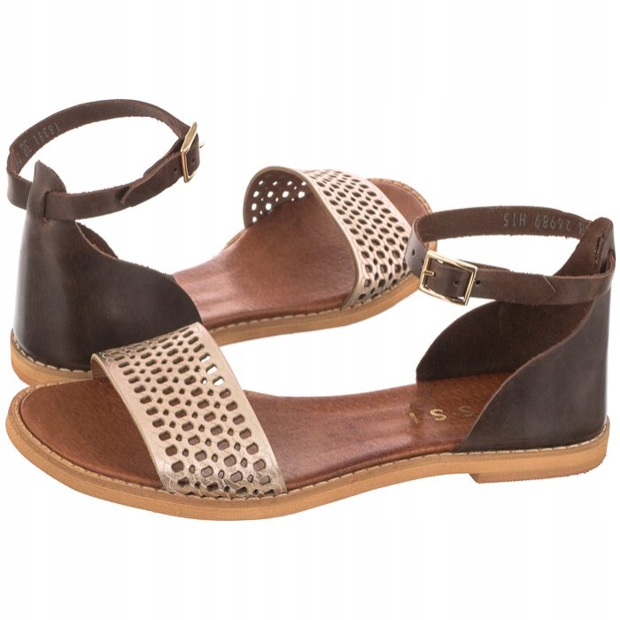 

Buty Damskie Sandały Nessi 18381 Miedź Brązowe