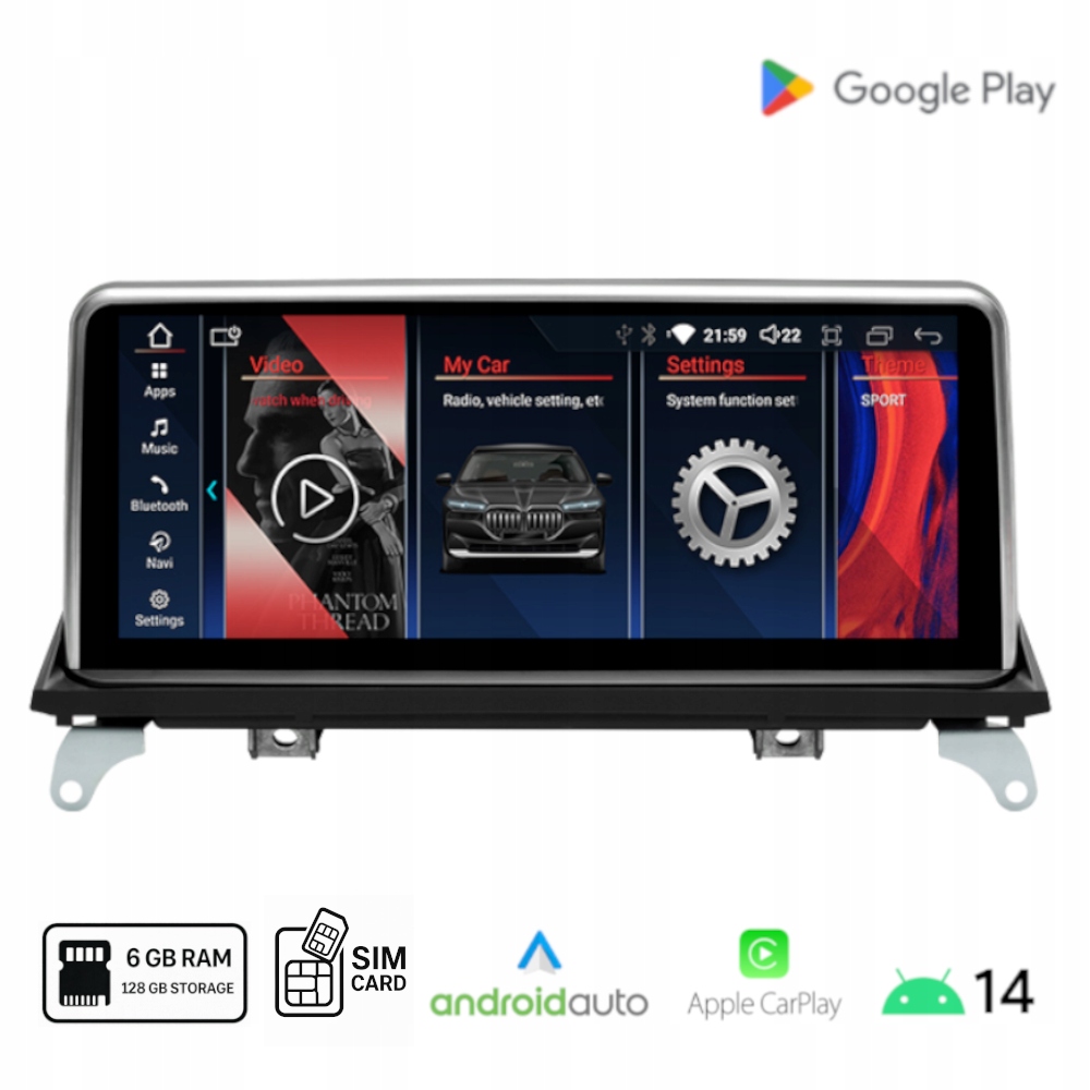Android rádio Bmw X5 E70 X6 E71 CIC Android Auto Carplay 6 Gb Ram