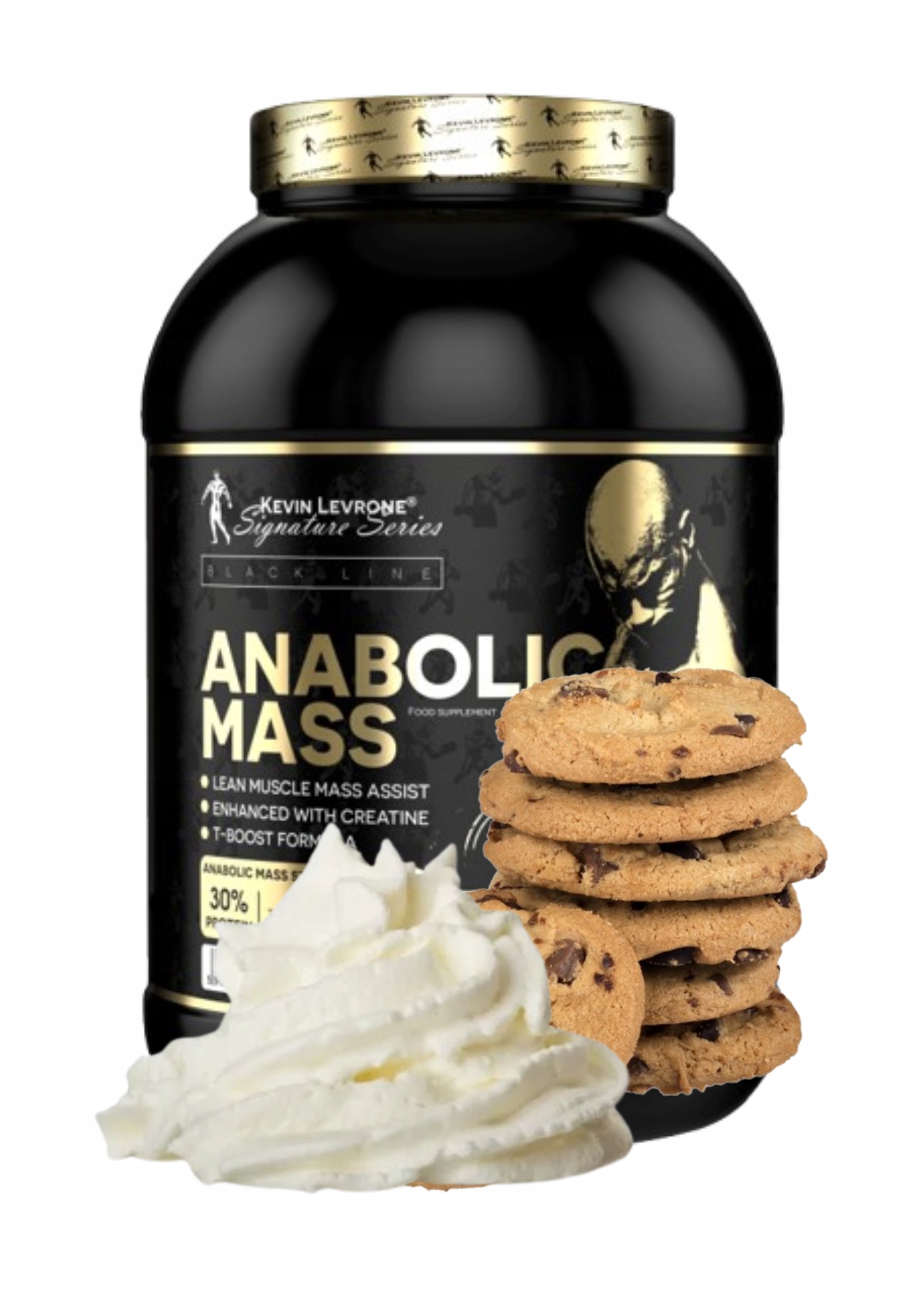Kevin Levrone Anabolic Mass 3000 g Cookies s krémovou gainerovou hmotou Svaly