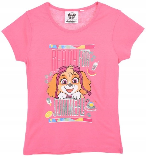 T-shirt bawełniany dla dziewczynki Sky 116